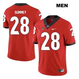Men's Georgia Bulldogs NCAA #28 Anthony Summey Nike Stitched Red Legend Authentic College Football Jersey INX8354VD